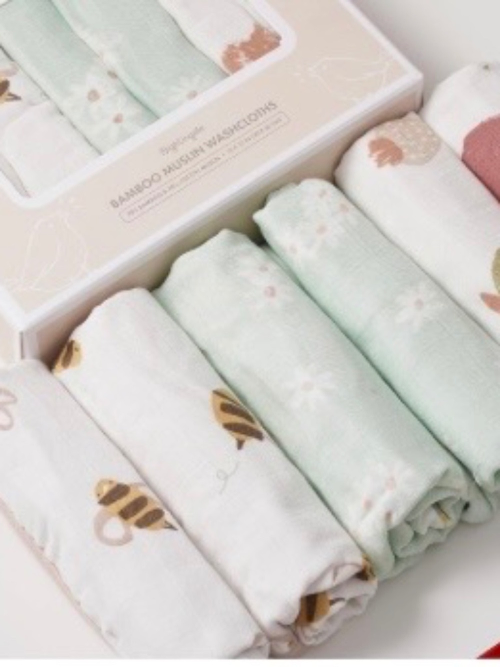 Nightingale Baby Wash clothes, organic, 6 pack Bee (12X12)